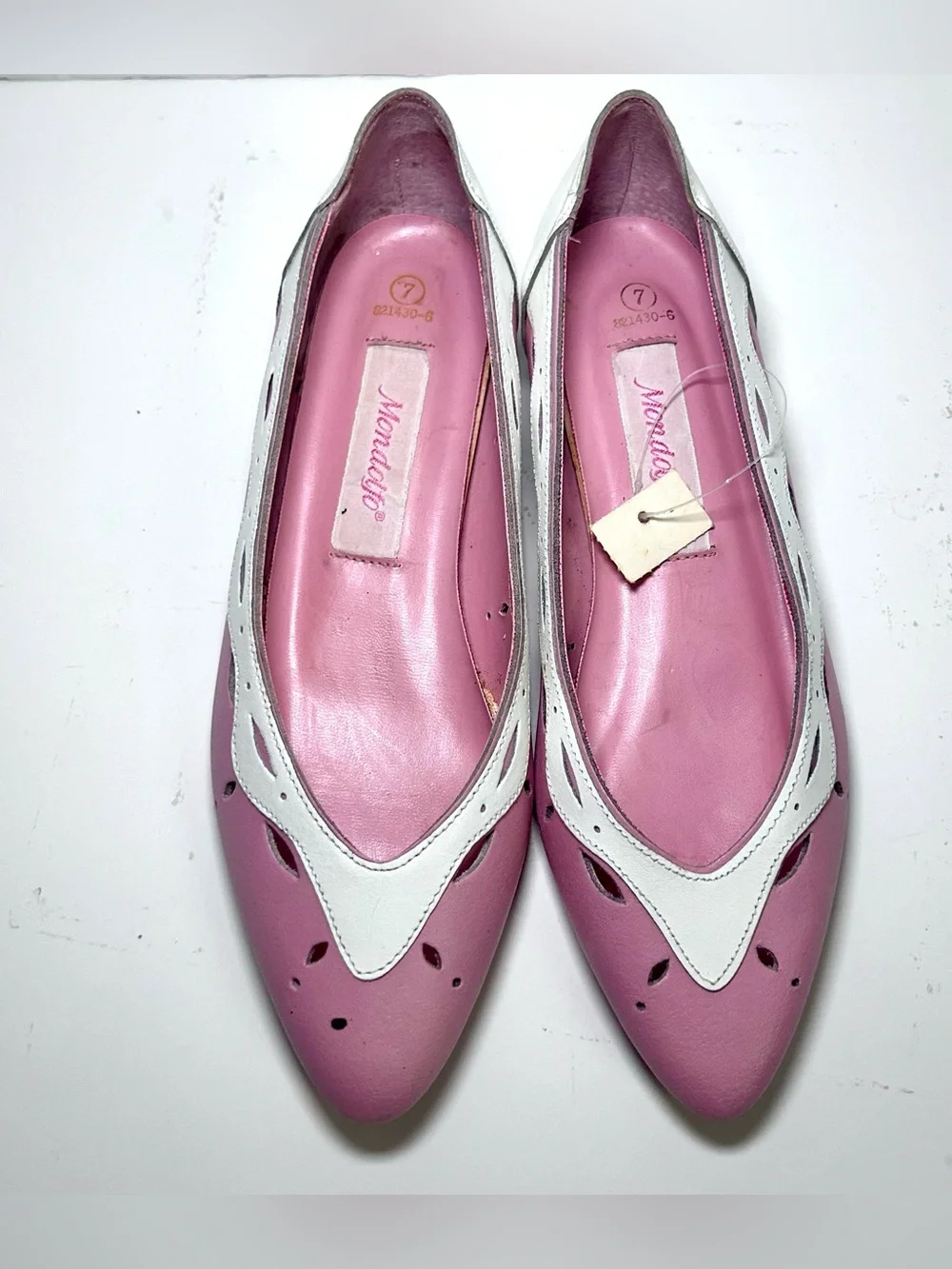 Vintage Mondolfo Pink Flats Leather Women’s 7 80’s